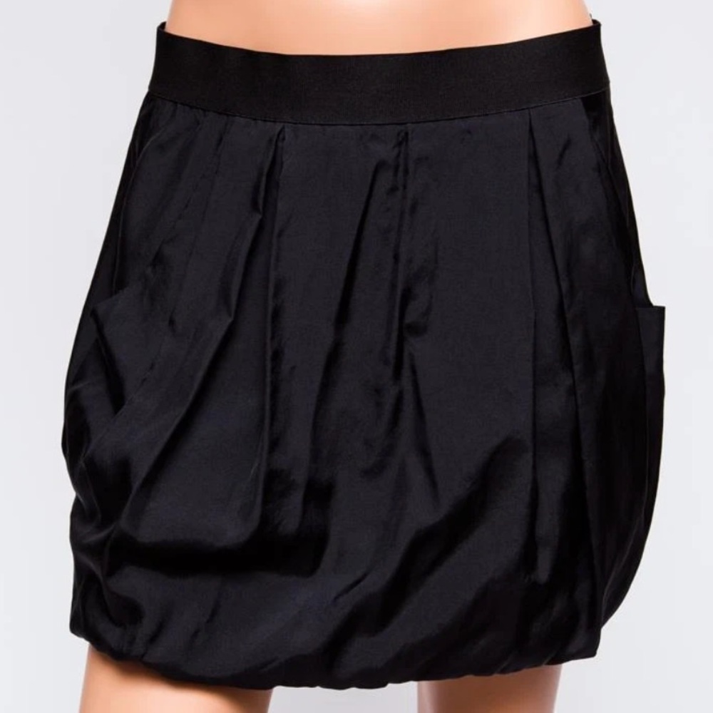 Theory Black Silk Mini Skirt